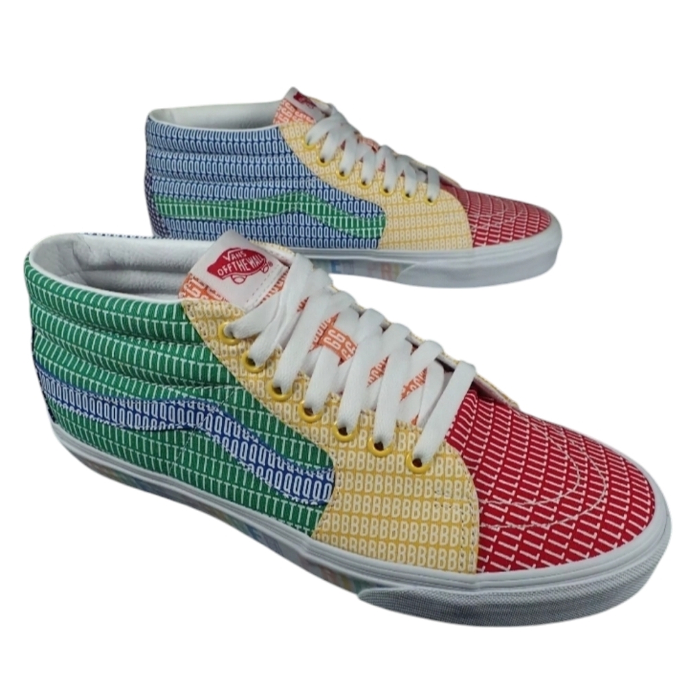 VANS Mens 6 Classic Sk8-Mid PRIDE LGBTQ+ Gay Rainbow Skate Colorblock Sneaker